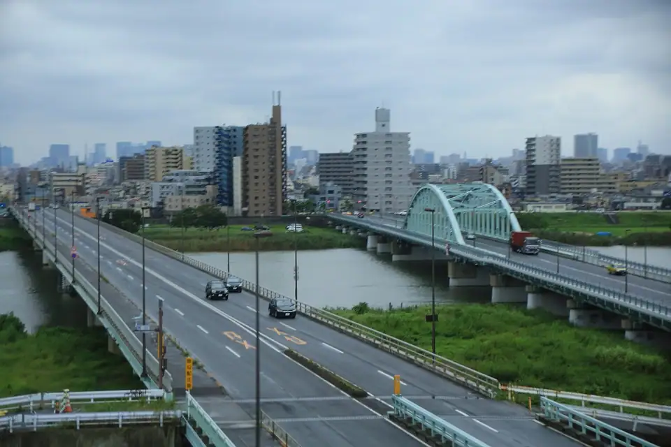 Shin-Yotsugi Bridge and Yotsugi Bridge 20160827, Katsushika, Tokyo