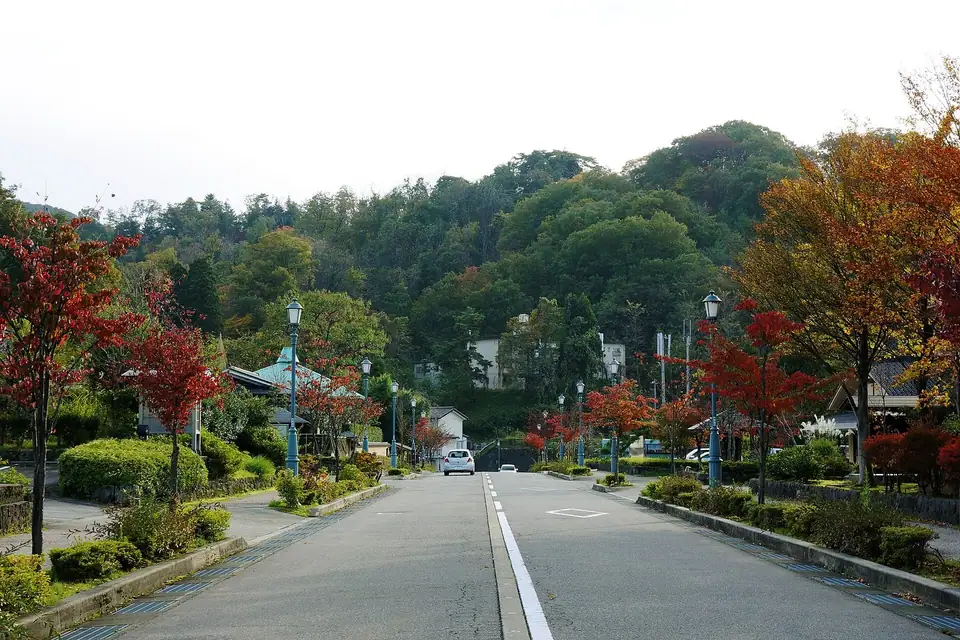 The hot-spring street at Yuwaku Onsen, Kanazawa, Ishikawa