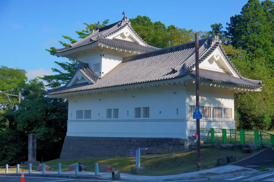 A corner turret of Sendai Castle, beside the museum grounds, Miyagi