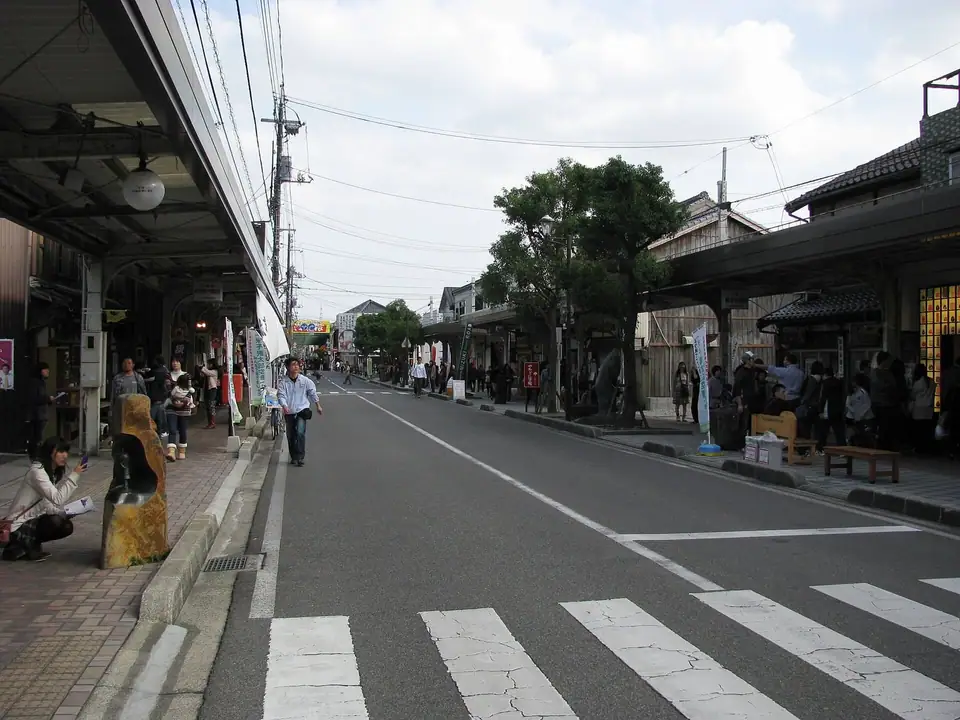 Mizuki Shigeru Road, a covered shopping street running from Sakaiminato Station, Sakaiminato, Tottori